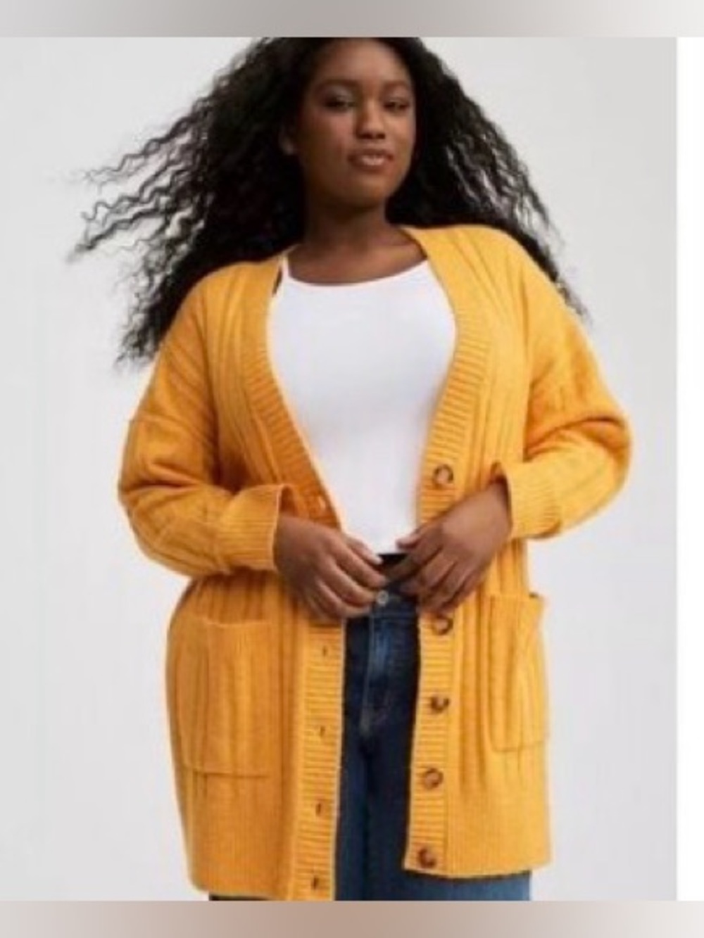 NWT Torrid vegan cashmere boyfriend cardigan V-neck sweater, Iceland Poppy size
